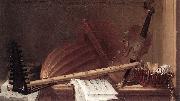 HUILLIOT, Pierre Nicolas Still-Life of Musical Instruments sf Germany oil painting reproduction